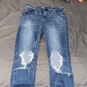 Old Navy Women's Distressed Dark Blue Jeans